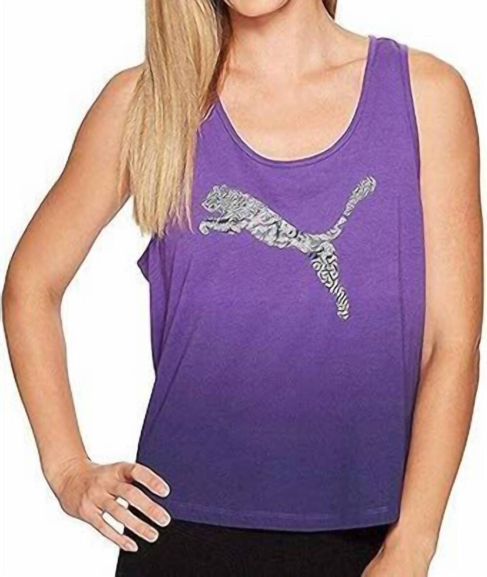 NEW PUMA women's ombre graphic tank in purple